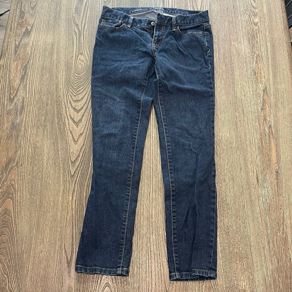 Ann Taylor LOFT Womens Modern Slim Jeans Low Rise Denim Dark Wash Blue Size 4P